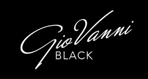 The image is a logo with stylized text that reads CIOVANNI BLACK in an elegant cursive font, set against a dark background.