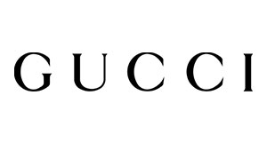 The image features a logo of the luxury fashion brand Gucci, which is characterized by its distinctive interlocking G design.