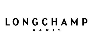 The image shows a logo for Longchamp, a luxury brand known for its leather goods, set against a minimalist background with a textured pattern.